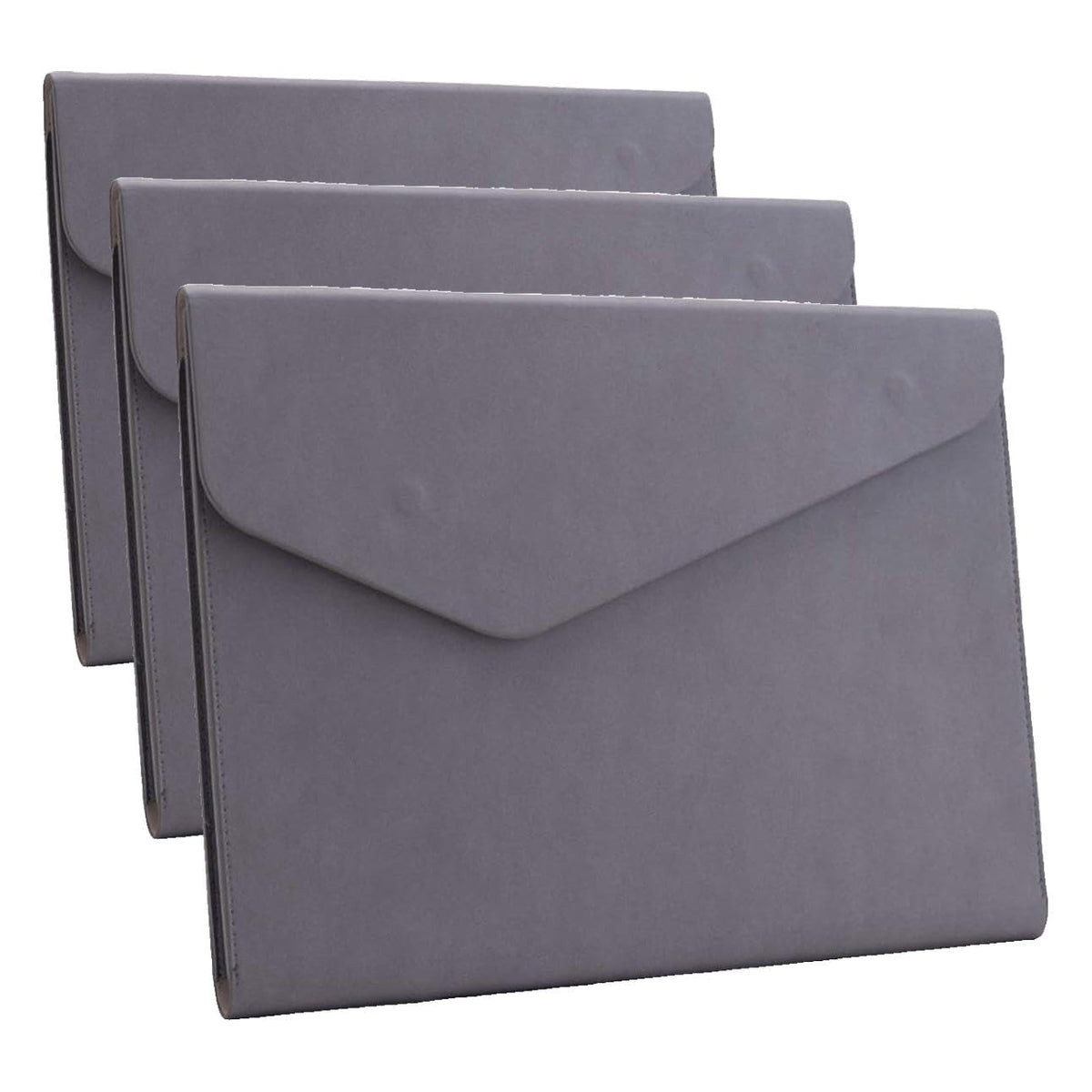 PU Leather A4 File Folder Document Holder Waterproof Portfolio Envelope Folder Case with Invisible Magnetic Closure Black