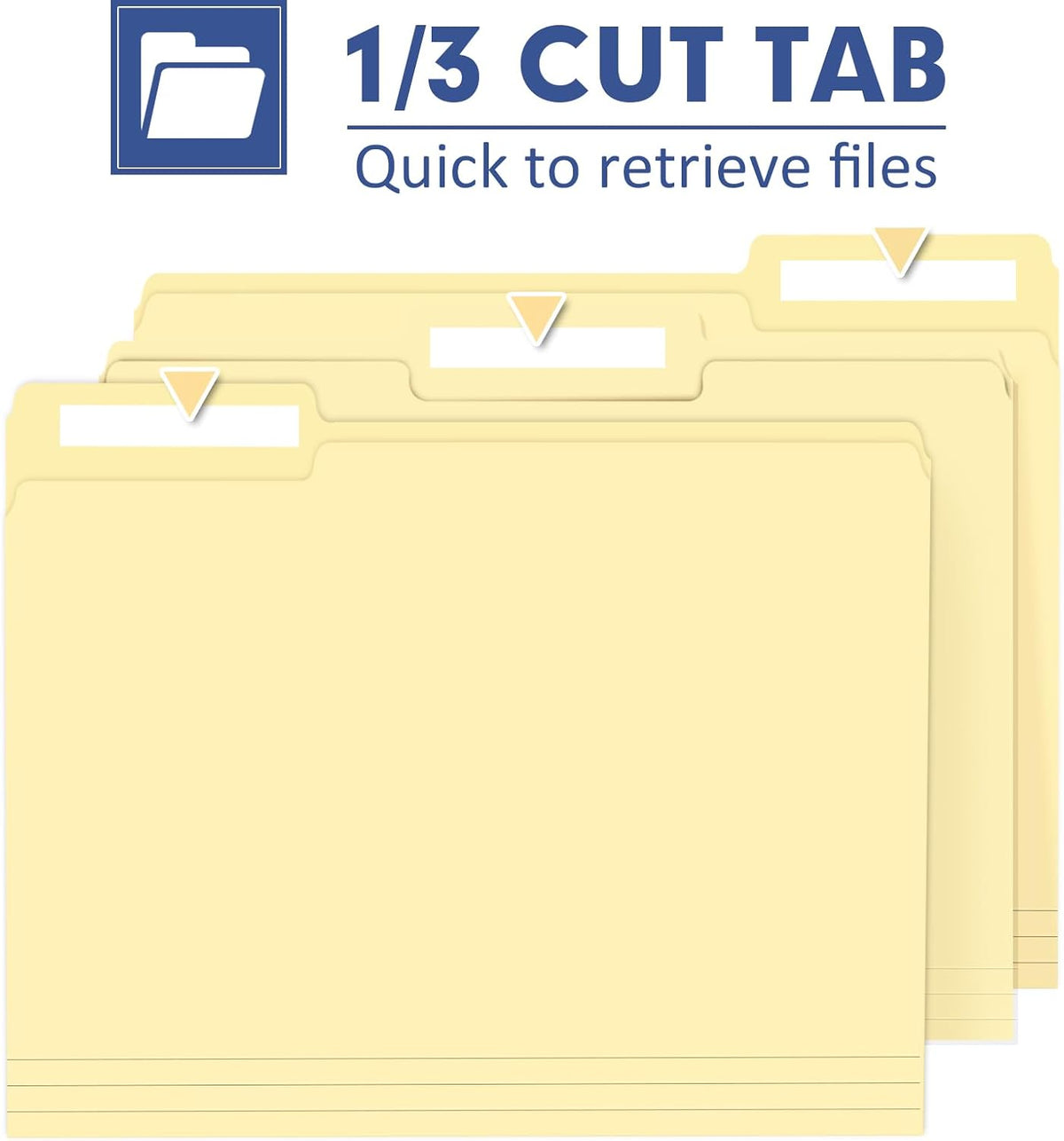 PANDRI Colored File Folders, 220 Pack 1/3 Cut Tab File Folder, Manila
