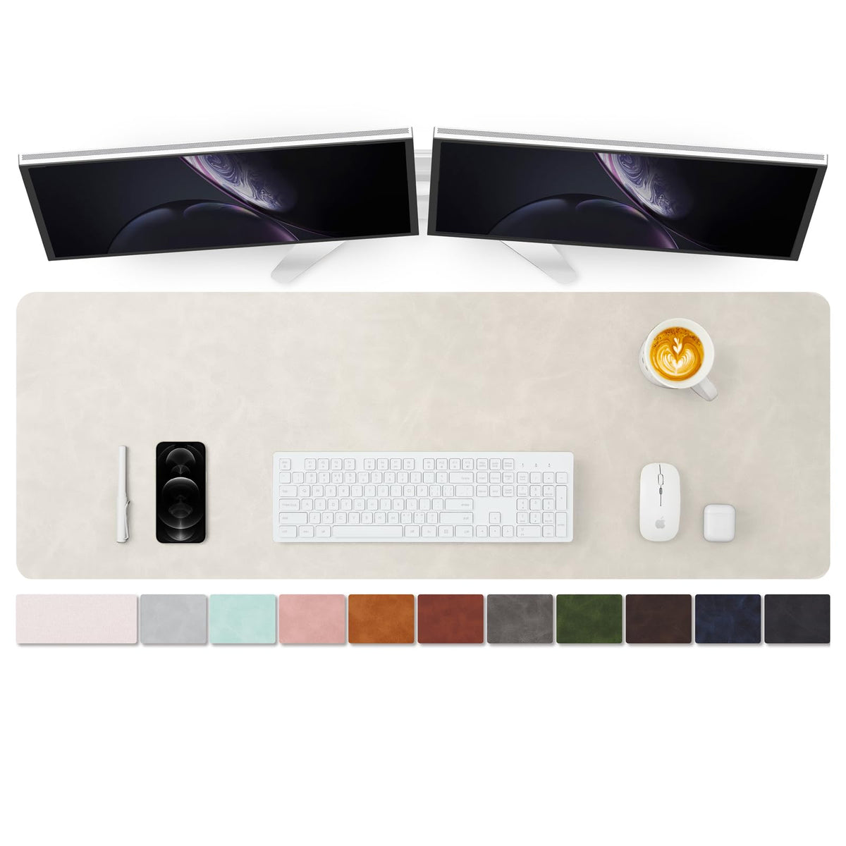 Distressed Leather Desk Mat - Non-Slip PU Desk Pad for Office and Home - Desk Organization and Accessories - Ideal for Large Mouse Pad and Desk Mats on Top of Desks(Espresso,31.5"x 15.7")
