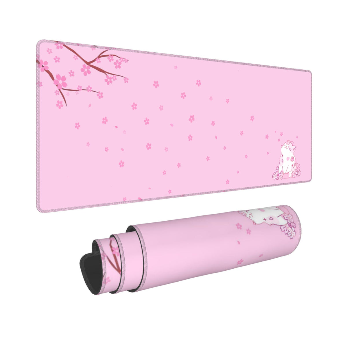 Cute Purple Mouse Pad,Large Kawaii Gaming Desk Mat 31.5 x 12 in