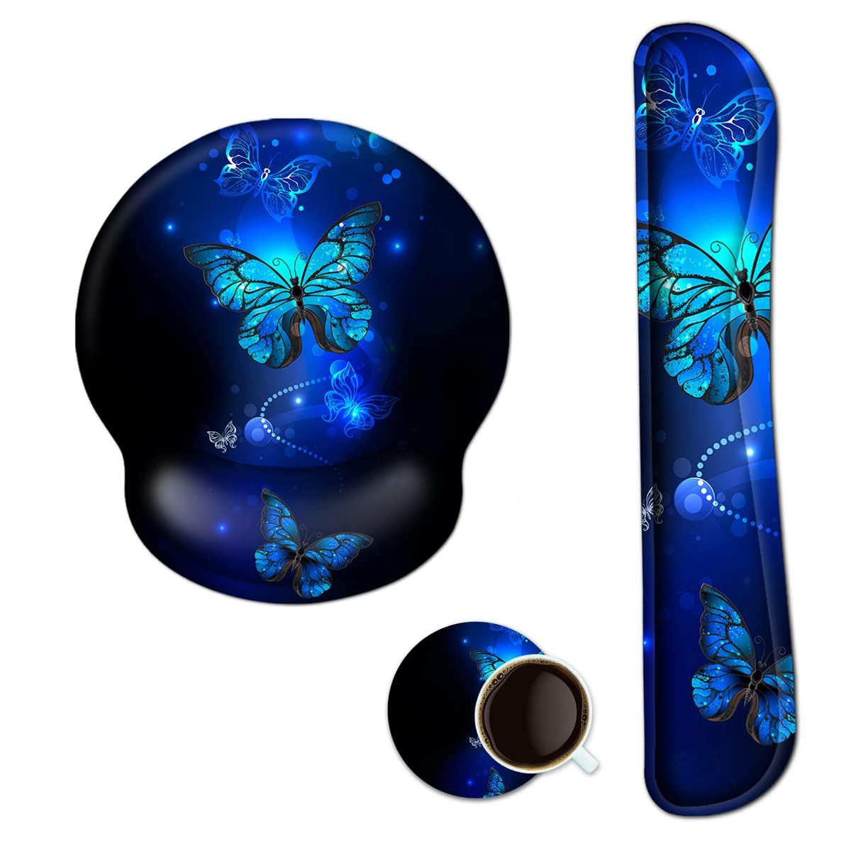 Gaming Mouse Pad Large Desk Mat, Cute Purple Marble Rose Desk Pad Protector