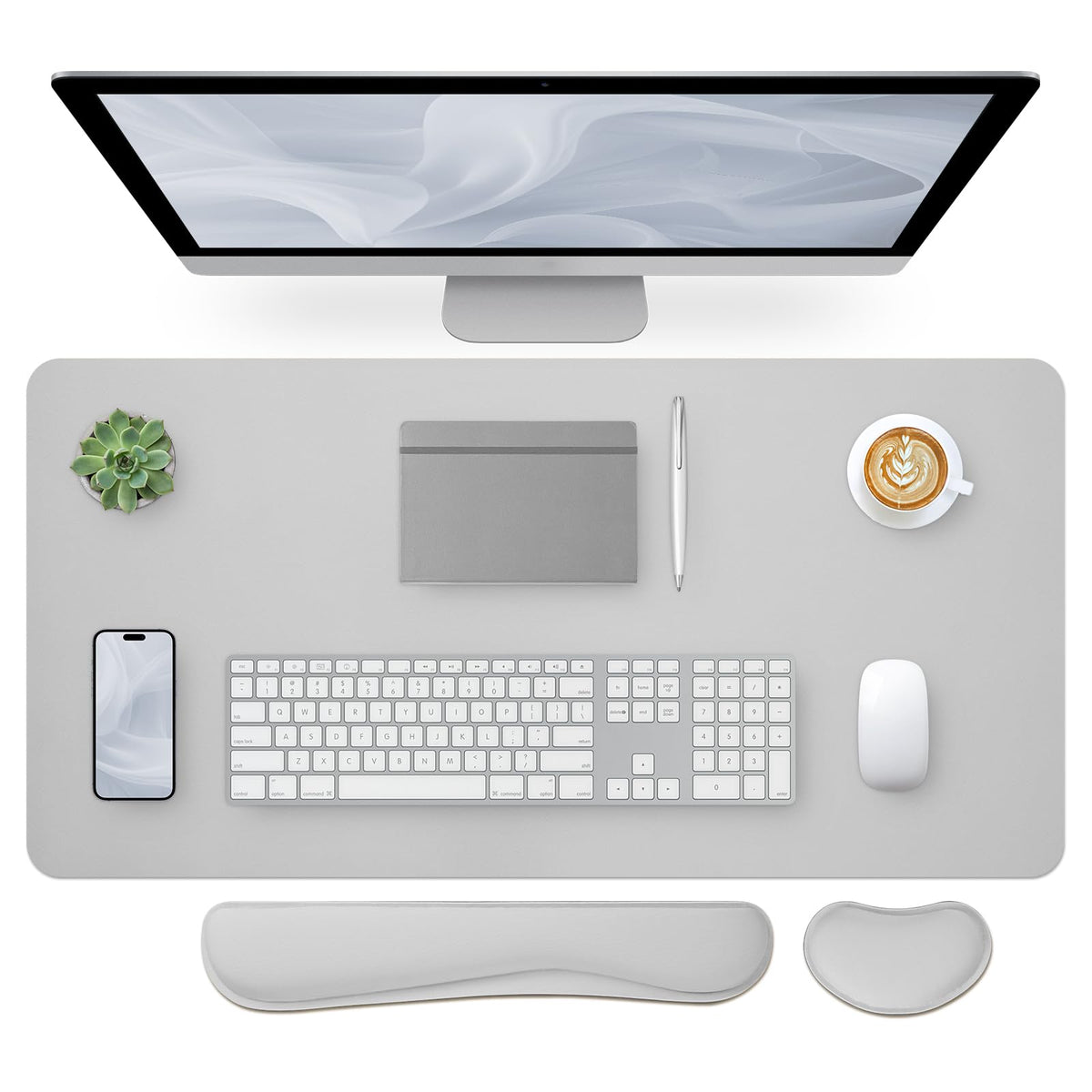 Bloss Green Desk Mat, Desk Matt for Desktop, Large Leather Desk Pad, Desk Pad Mat Waterproof, Computer Mat for Office Work/Home/Decor (31.5 x 15.7 Inches)