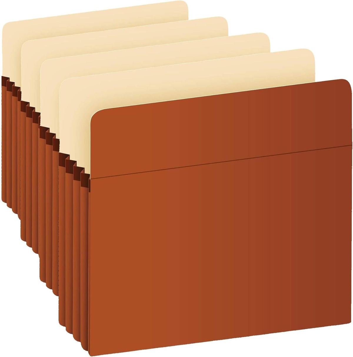 Pendaflex Expanding File Pockets, File Organizers for School, Home or Office, Letter Size, Redrope, 3.5" Expansion, Reinforced with DuPont™ Tyvek® Material, Redrope, 25 per Box (1524E-OX)