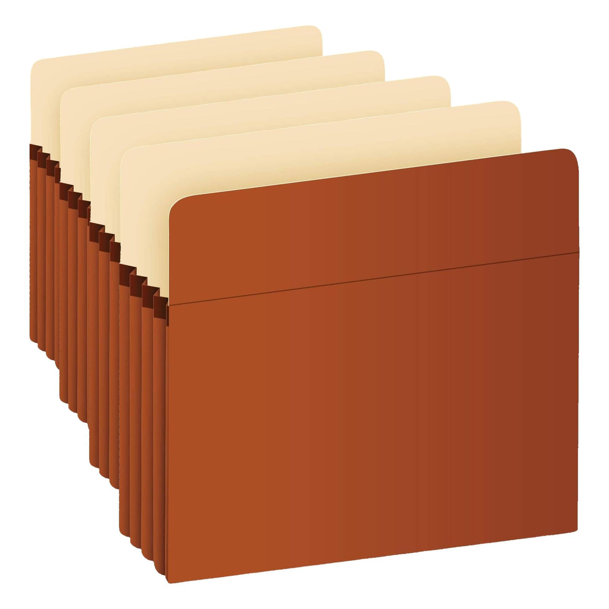 Pendaflex Expanding File Pockets, File Organizers for School, Home or Office, Letter Size, Redrope, 3.5" Expansion, Reinforced with DuPont™ Tyvek® Material, Redrope, 25 per Box (1524E-OX)