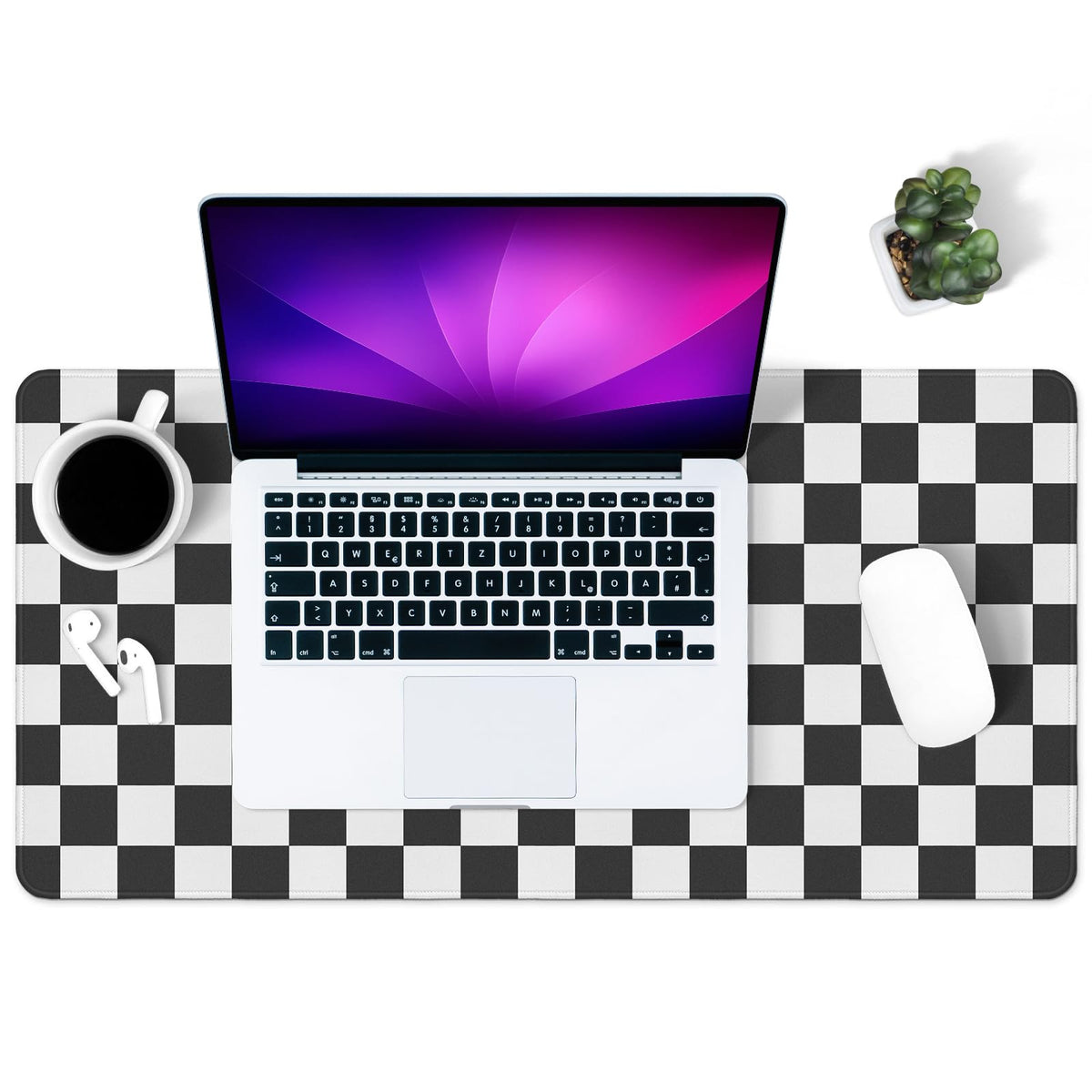 Green Striped Desk Mat Large Mouse Pad Cute Desk Pad Keyboard Computer Mat