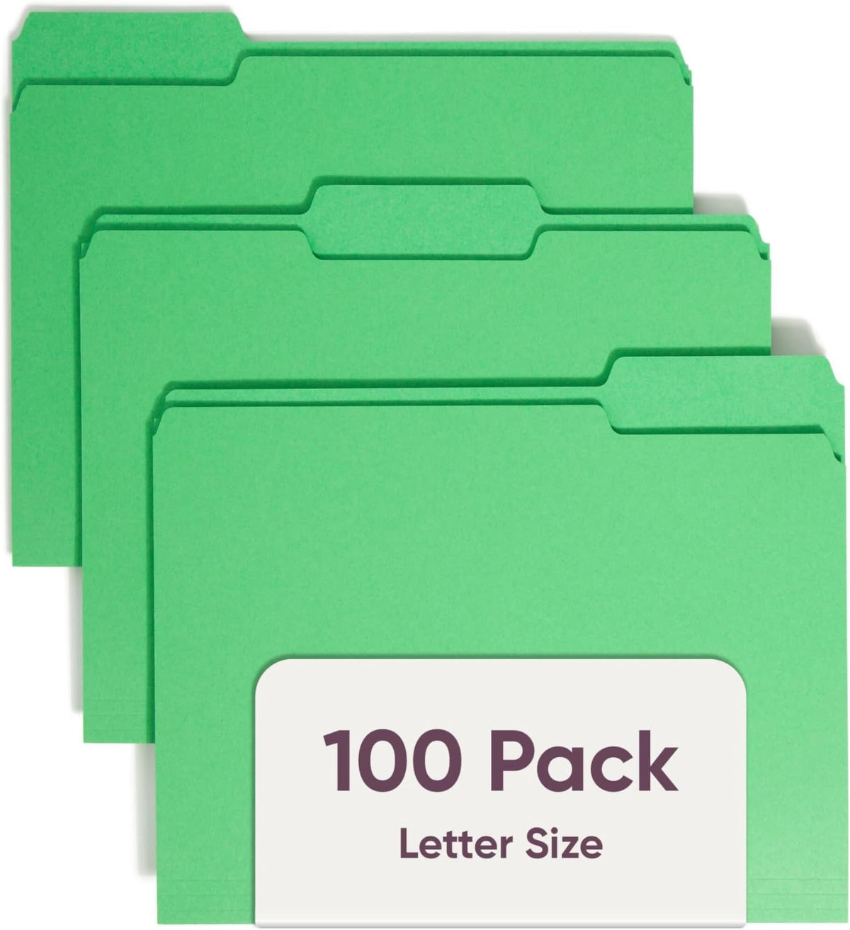 Smead Standard File Folders, 100 Count, Purple, 1/3-Cut Tabs, Letter Size (13043)
