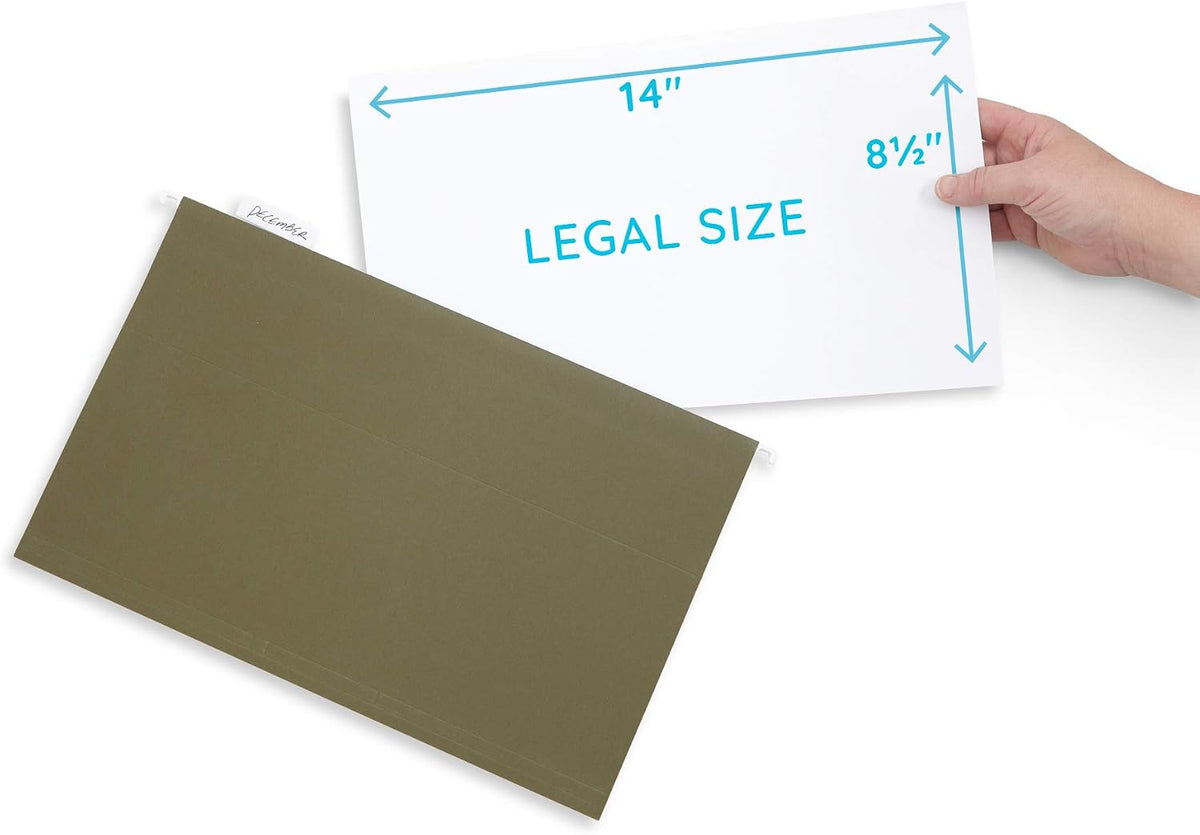 Blue Summit Supplies 50 Legal Size Hanging File Folders, Green