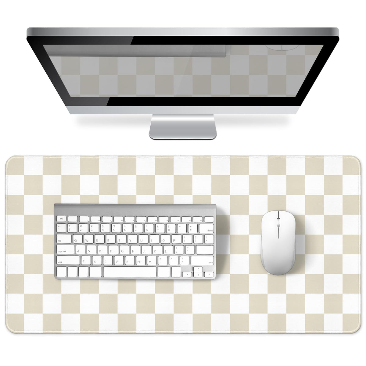 Green Striped Desk Mat Large Mouse Pad Cute Desk Pad Keyboard Computer Mat