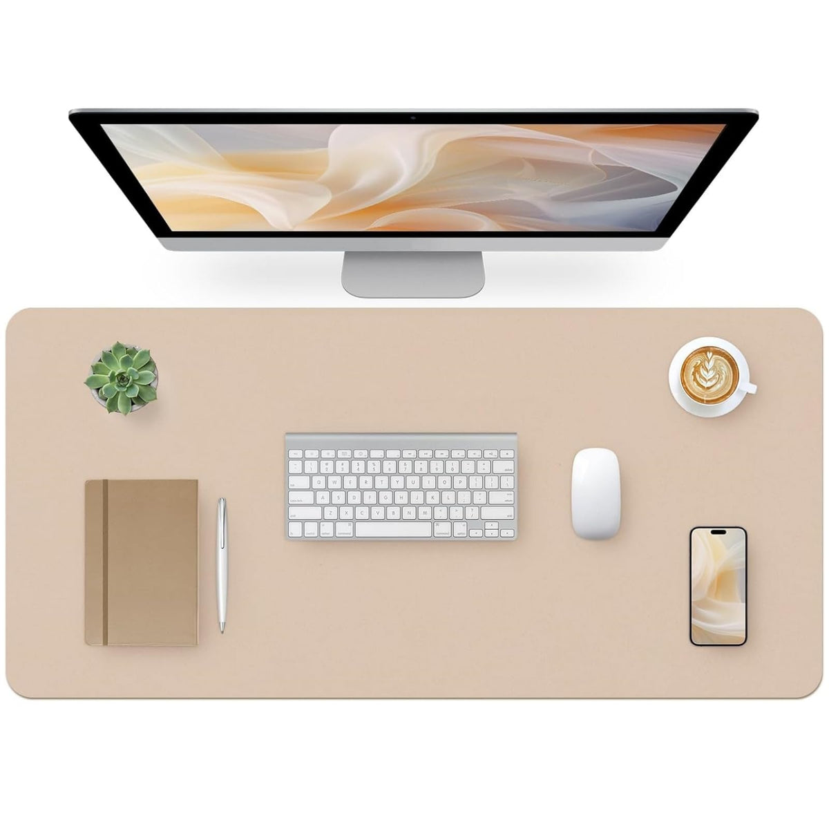 Bloss Green Desk Mat, Desk Matt for Desktop, Large Leather Desk Pad, Desk Pad Mat Waterproof, Computer Mat for Office Work/Home/Decor (31.5 x 15.7 Inches)