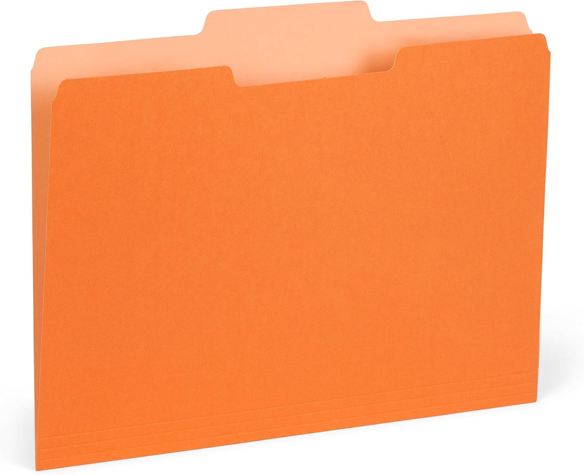 Blue Summit Supplies 100 File Folders, Letter Size, Two-Tone Orange