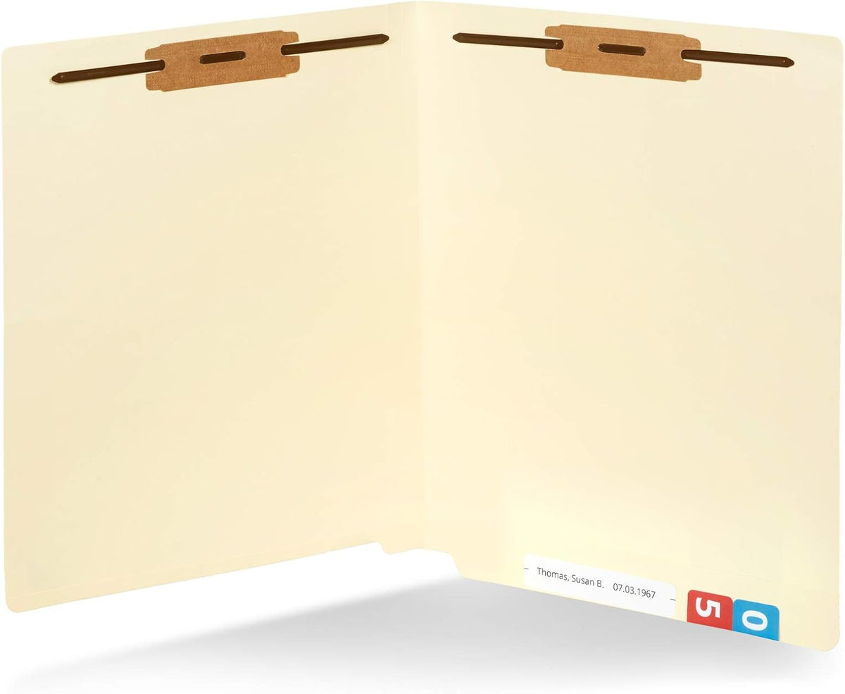 Blue Summit Supplies 50 End Tab Fastener File Folders, Heavy Duty, Manila