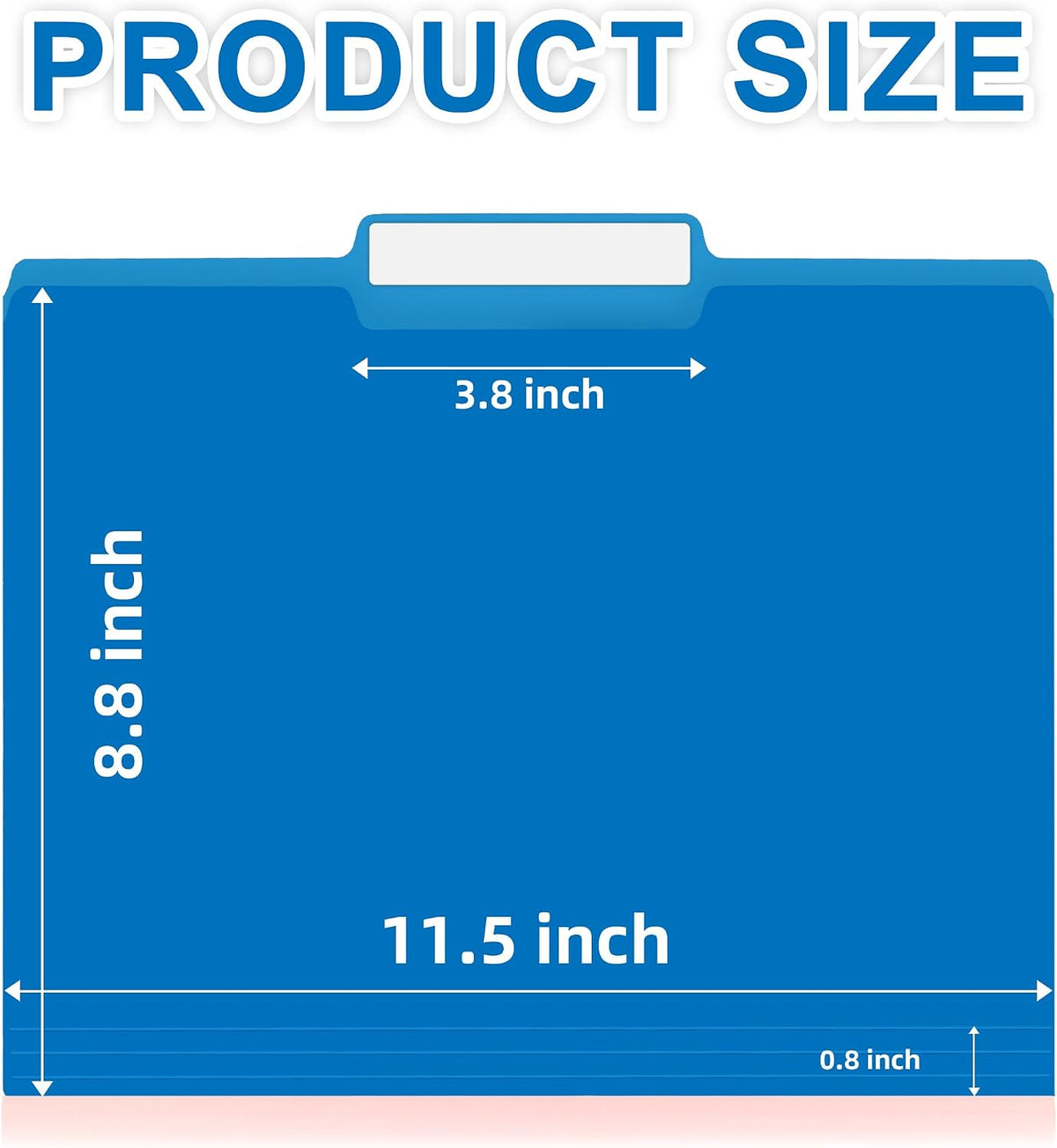 VZCPYTPM 100 Packs File Folder,1/3-Cut Tabs,Blue File Folders Letter Size