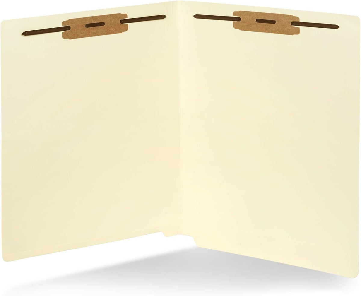 Blue Summit Supplies 50 End Tab Fastener File Folders, 2 Fastener, Manila