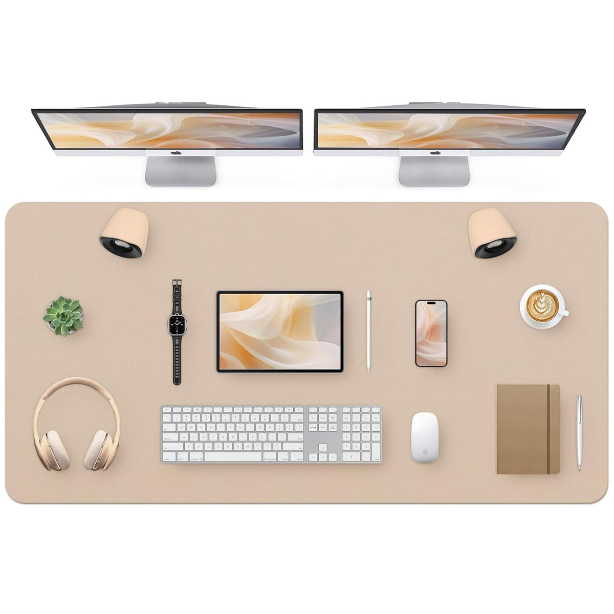 Bloss Green Desk Mat, Desk Matt for Desktop, Large Leather Desk Pad, Desk Pad Mat Waterproof, Computer Mat for Office Work/Home/Decor (31.5 x 15.7 Inches)