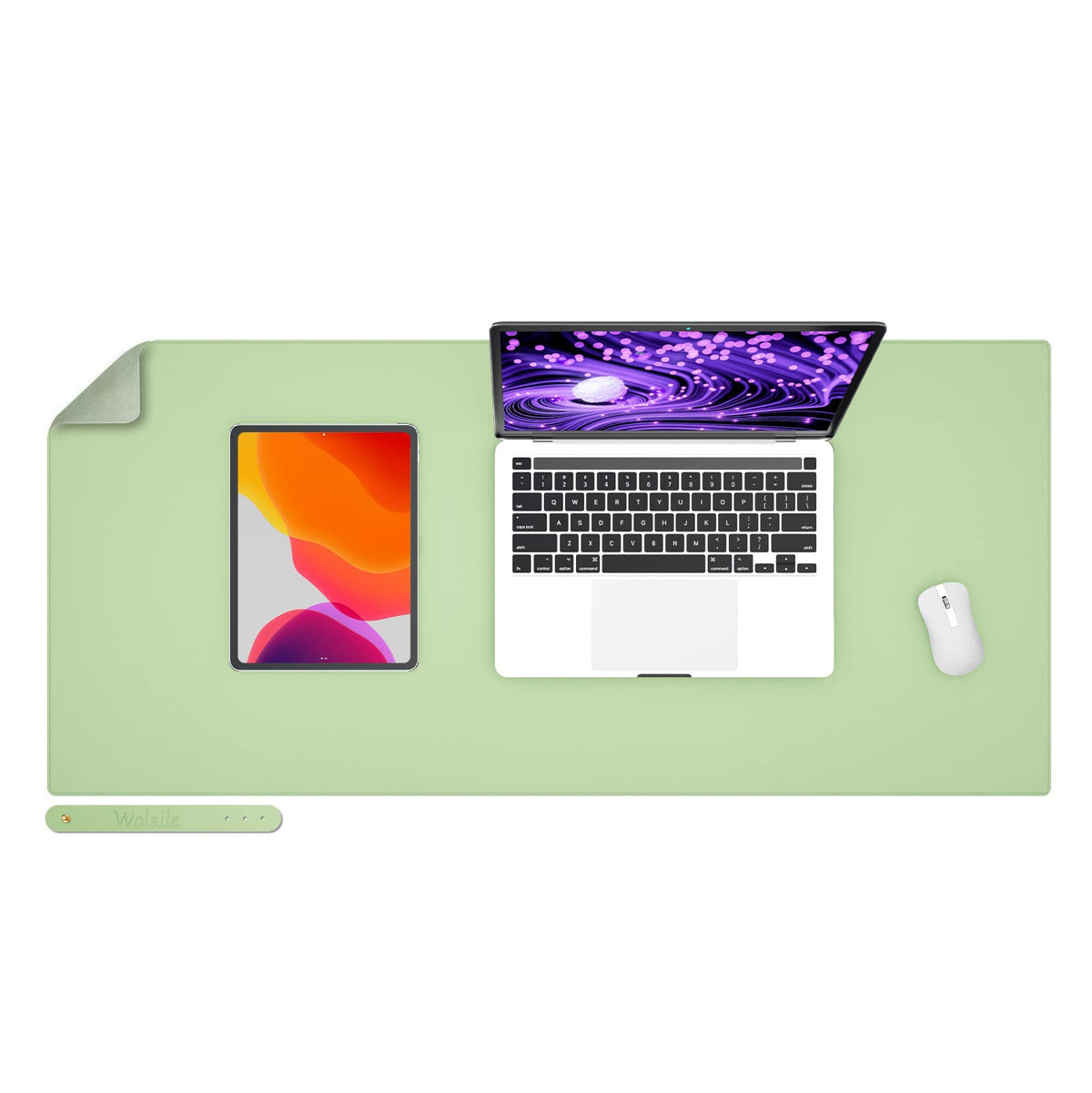 Leather Desk Pad,Wolaile 36x17 inch Large Mouse Pad,Waterproof Non-Slip Writing Desk Blotter,Computer Mat Desktop Protector for Office Home,Black