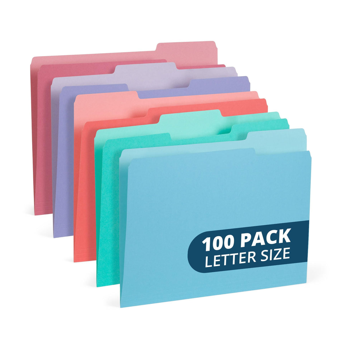 Blue Summit Supplies 100 File Folders, Letter Size, Two-Tone Orange