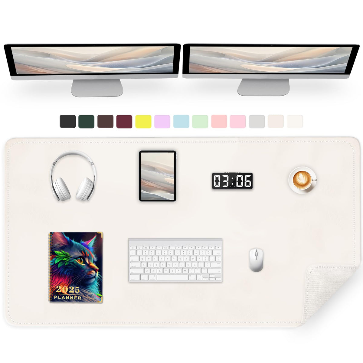 Large Desk Pad, 47.2" x 17" PU Leather Desk Mat for Desktop, Non-Slip Office Desk Mat for Desk, Desk Blotter Pad, Waterproof Computer Pad for Desk, Keyboard Mats for Home & Office (Burgundy)