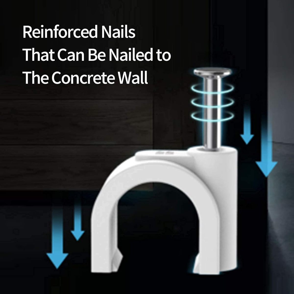 Abnii Cable Nails Clips, 400 Pcs, 4mm 6mm 8mm 10mm, Wire Wall Clips, White