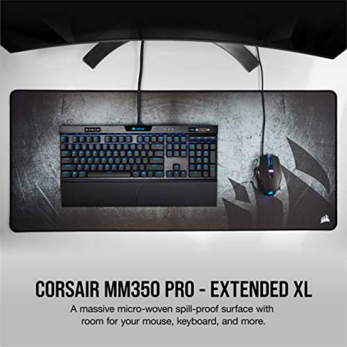 Corsair MM350 PRO Premium Cloth Gaming Mouse Pad – Extended XL – Black/Gray