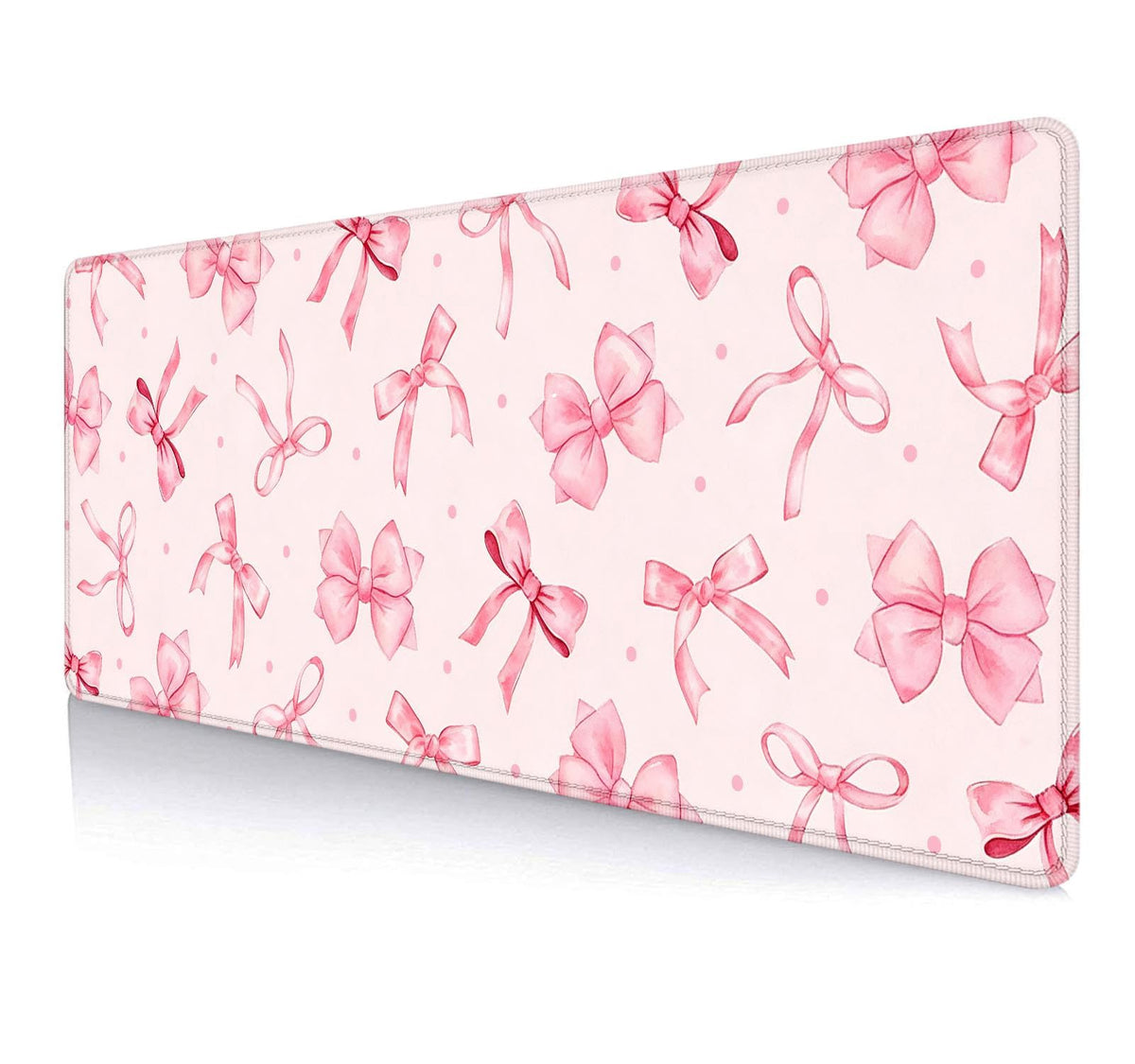 Large Mouse Pad Mousepad, Pink Flowers in a Blue Desk Mats for Desktop, Watercolor Beautiful Floral Laptop Computer Desk Pad, Non-Slip Rubber Base Desktop Mat, 31.5 x 11.8 inches