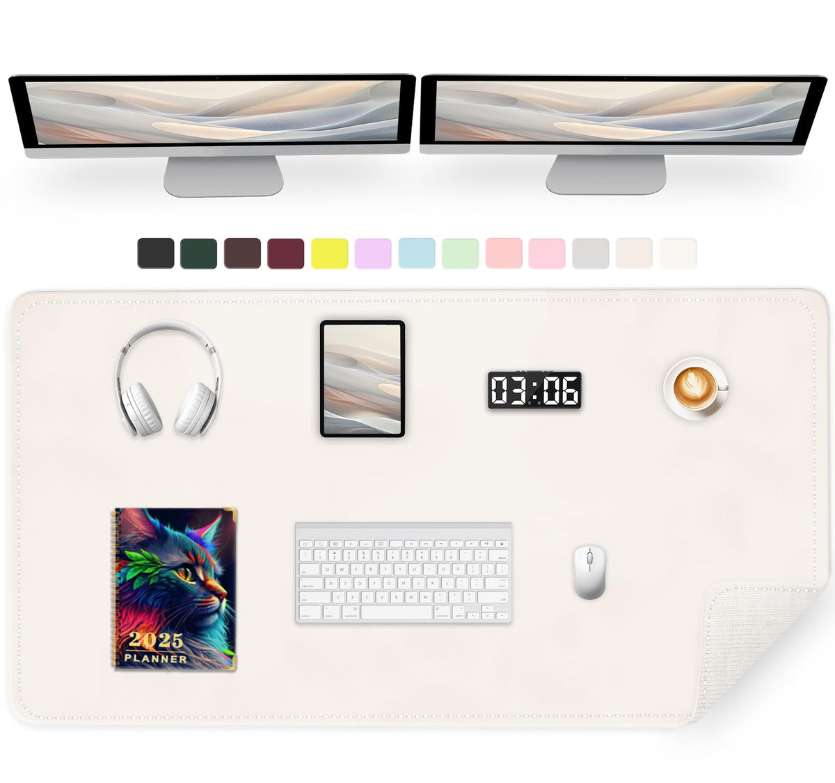 Large Desk Pad, 47.2" x 17" PU Leather Desk Mat for Desktop, Non-Slip Office Desk Mat for Desk, Desk Blotter Pad, Waterproof Computer Pad for Desk, Keyboard Mats for Home & Office (Burgundy)