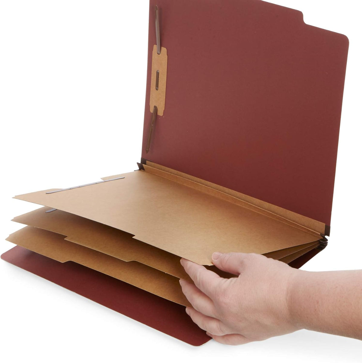 Blue Summit Supplies 10 Classification Folders, 3 Divider, Red