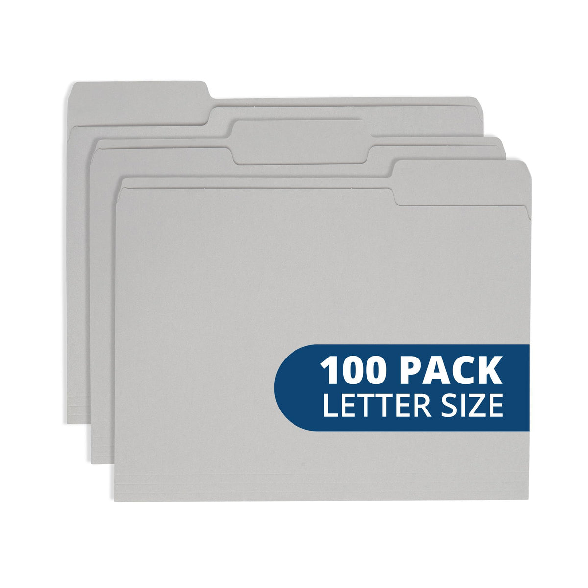 Blue Summit Supplies 100 File Folders, Letter Size, 1/3 Cut Tab, Blue
