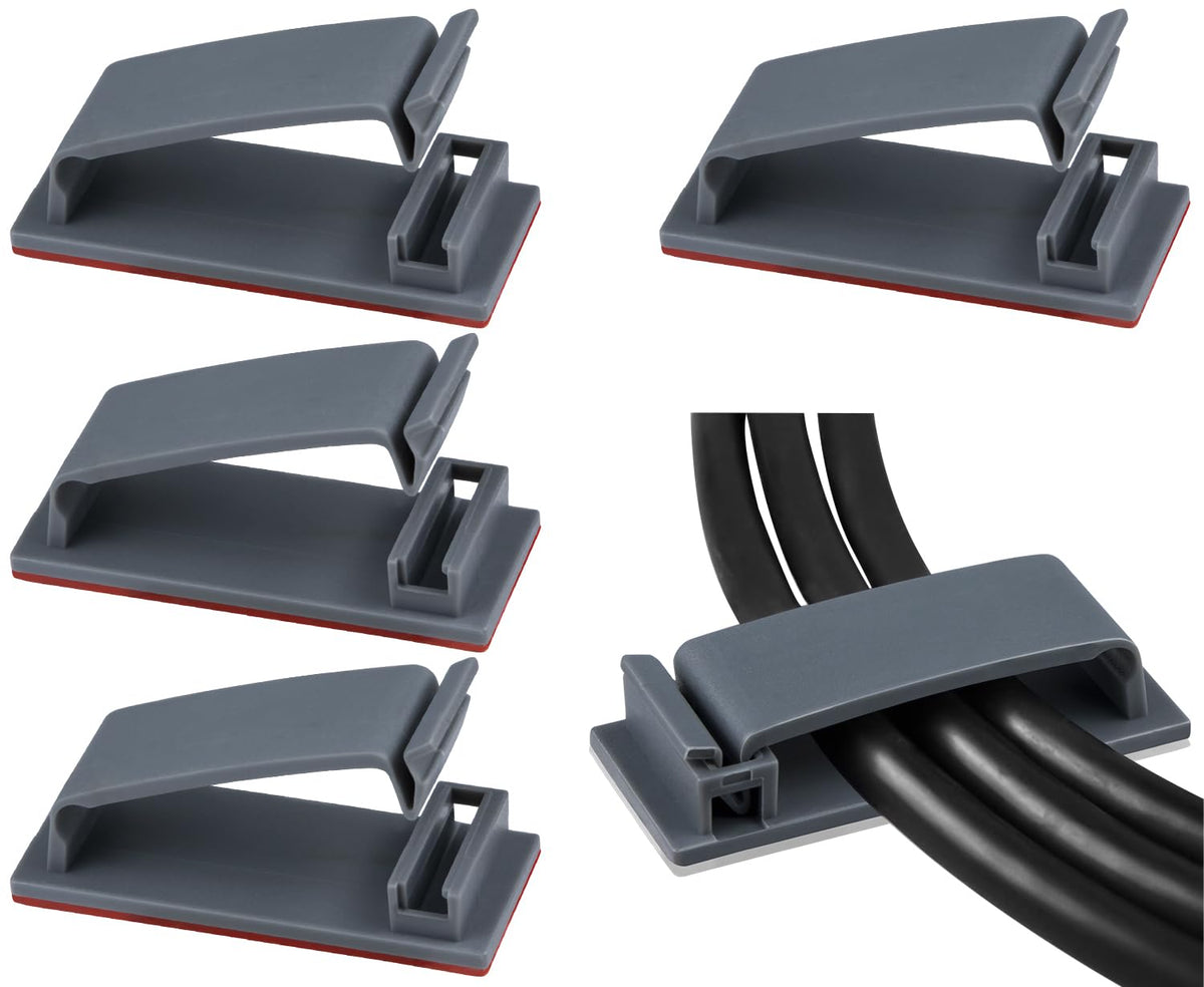SOULWIT 50Pcs Self Adhesive Cable Management Clips - Black