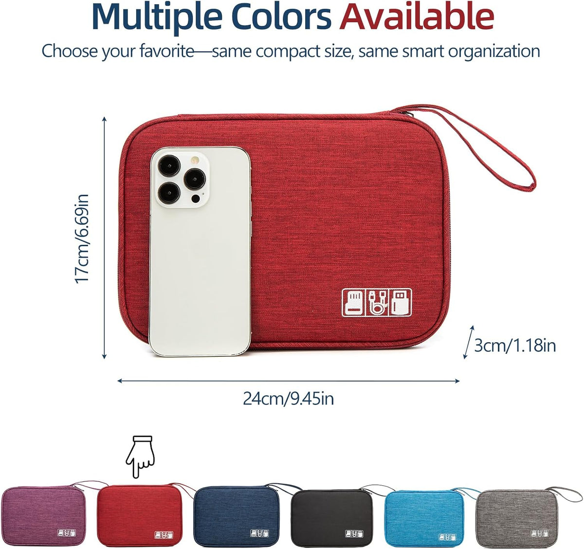Small Cable Organizer Travel Case for Chargers, Cords&Accessories