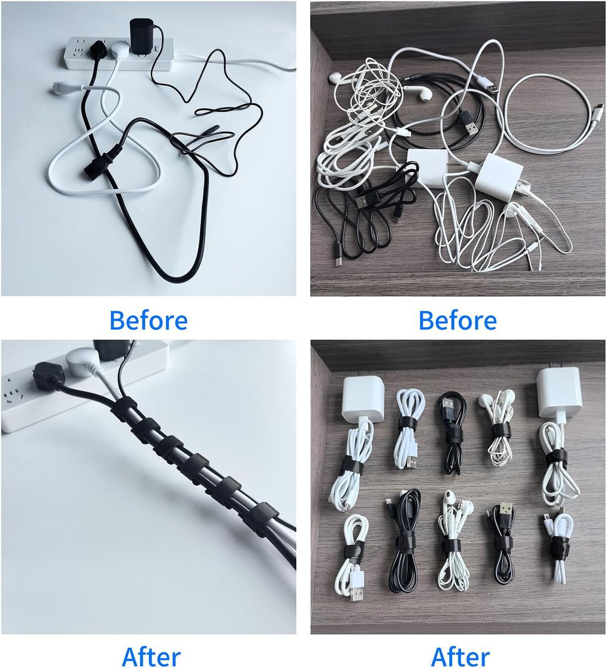 6 Inches 200 PCS Multi-Colour Reusable Cable Ties Cord Straps Multi-Purpose Wire Ties Cord Wrap Hook and Loop Organizer Cable Management,Adjustable Cord Ties