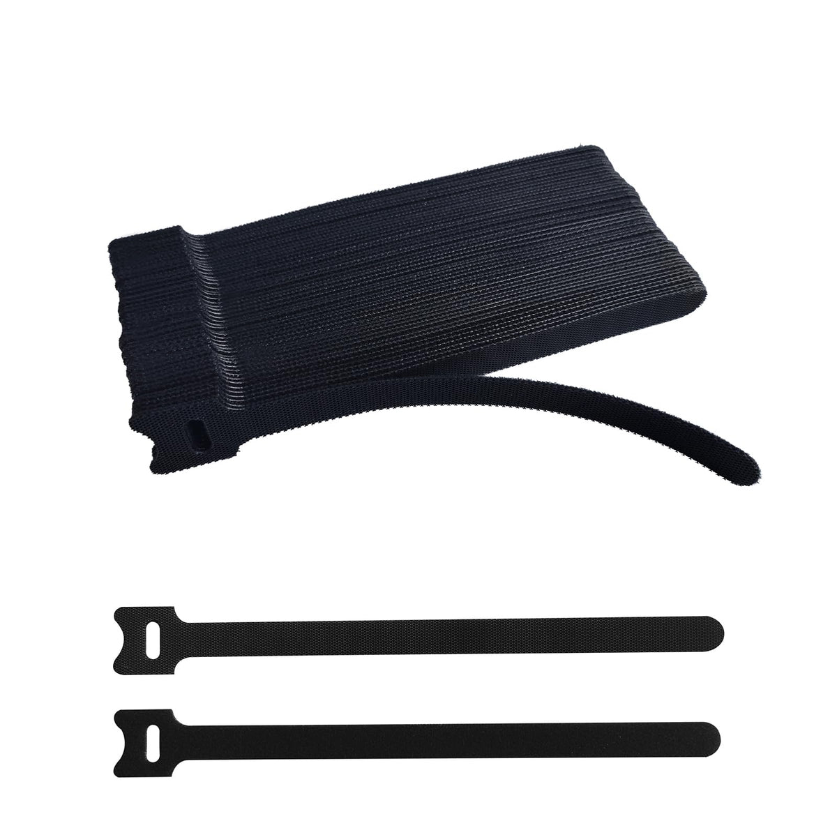 200 PCS 8 Inches Black Reusable Cable Ties, Adjustable Cord Straps, Cable Organizer, Cord Wrap and Hook Loop Cords Management,Adjustable Cord Ties