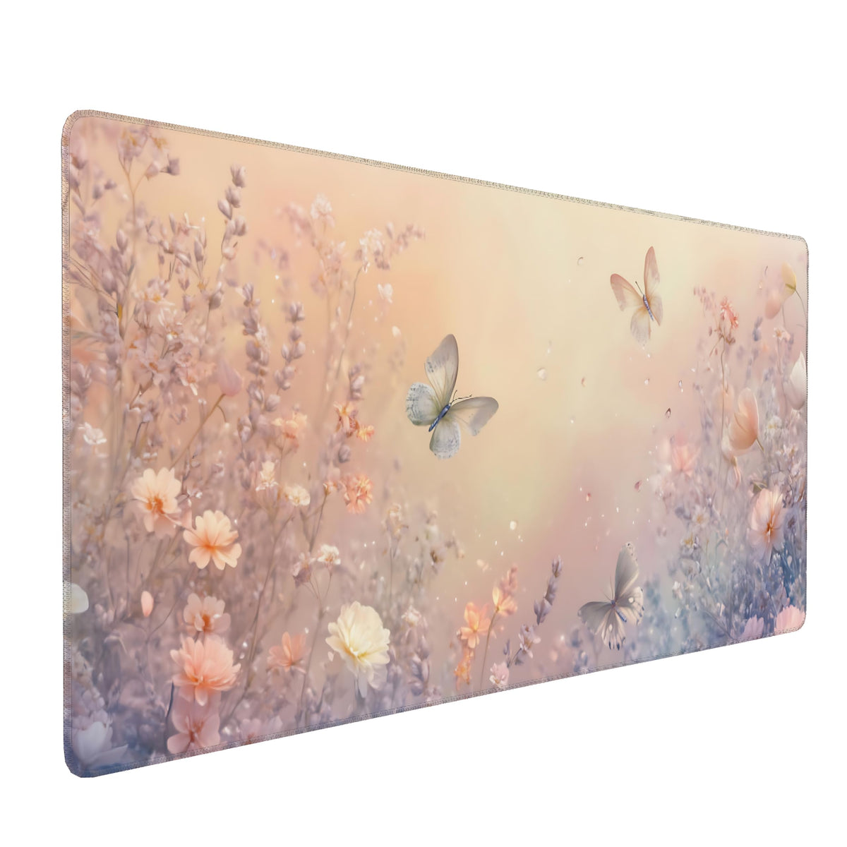 Dark Green Floral XXL Desk Mat, Extra Large Mouse Pad with Anti-Slip Base & Stitched Edges for Women, Aesthetic Desk Pad for Home Office Computer, Keyboard Mat Office Supplies Decor