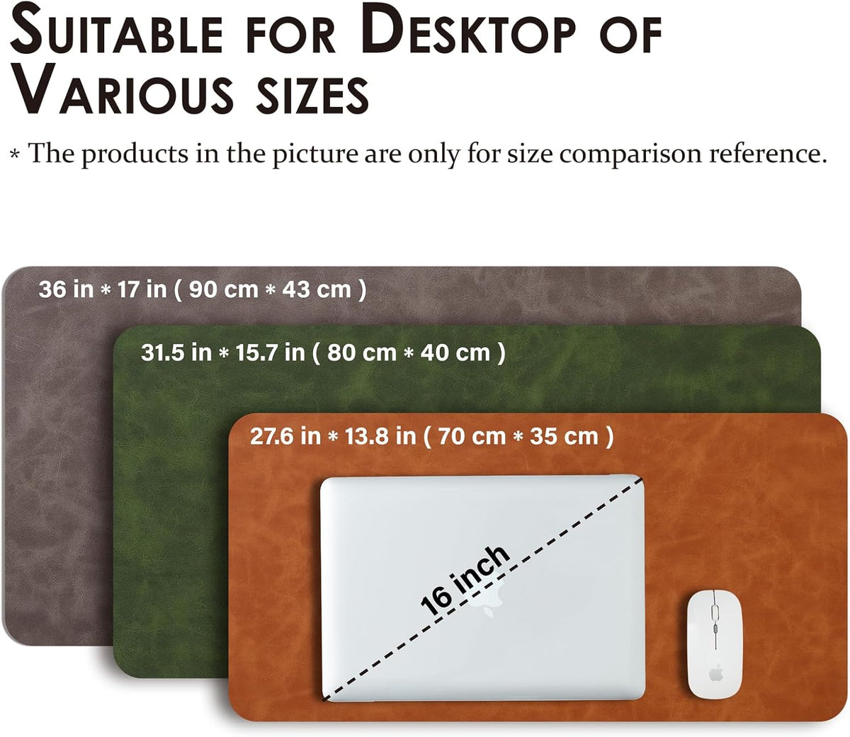 Distressed Leather Desk Mat - Non-Slip PU Desk Pad for Office and Home - Desk Organization and Accessories - Ideal for Large Mouse Pad and Desk Mats on Top of Desks(Espresso,31.5"x 15.7")