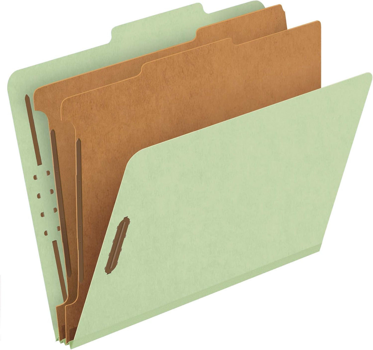 Pendaflex Recycled Classification File Folders, 2 Dividers, 2" Embedded Fasteners, 2/5 Tab Cut, Letter Size, Red (24075R), Specialty, Box of 10
