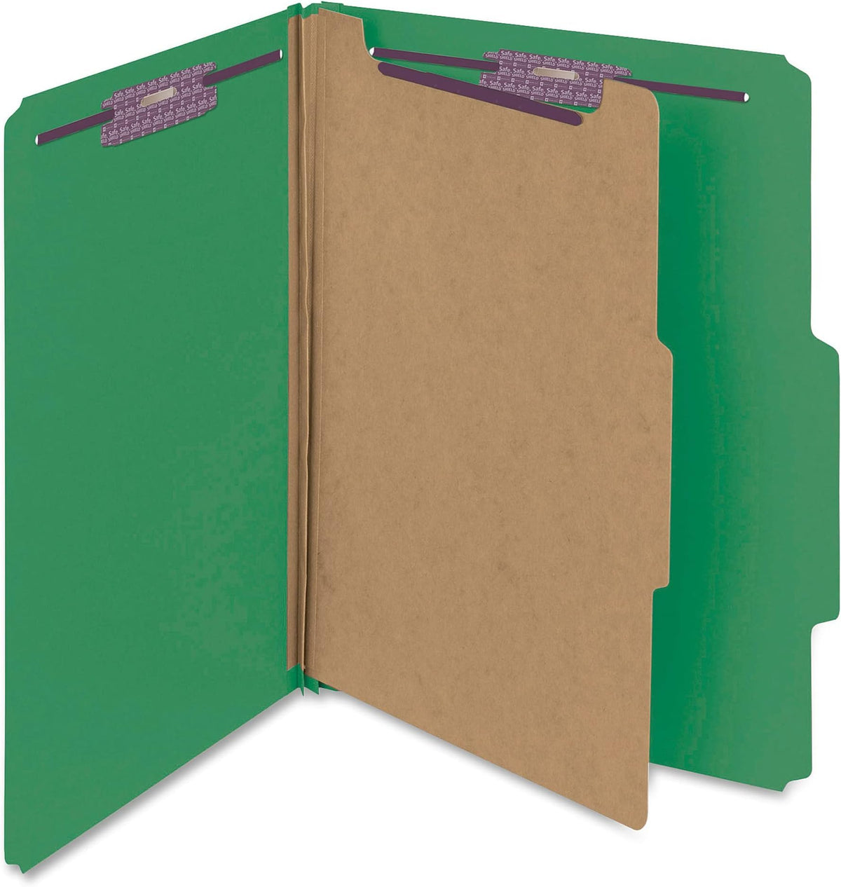 Smead Pressboard Classification File Folder with SafeSHIELD Fasteners, 1 Divider, 2" Expansion, Letter Size, Blue, 10 per Box (13730) (Pack of 1)
