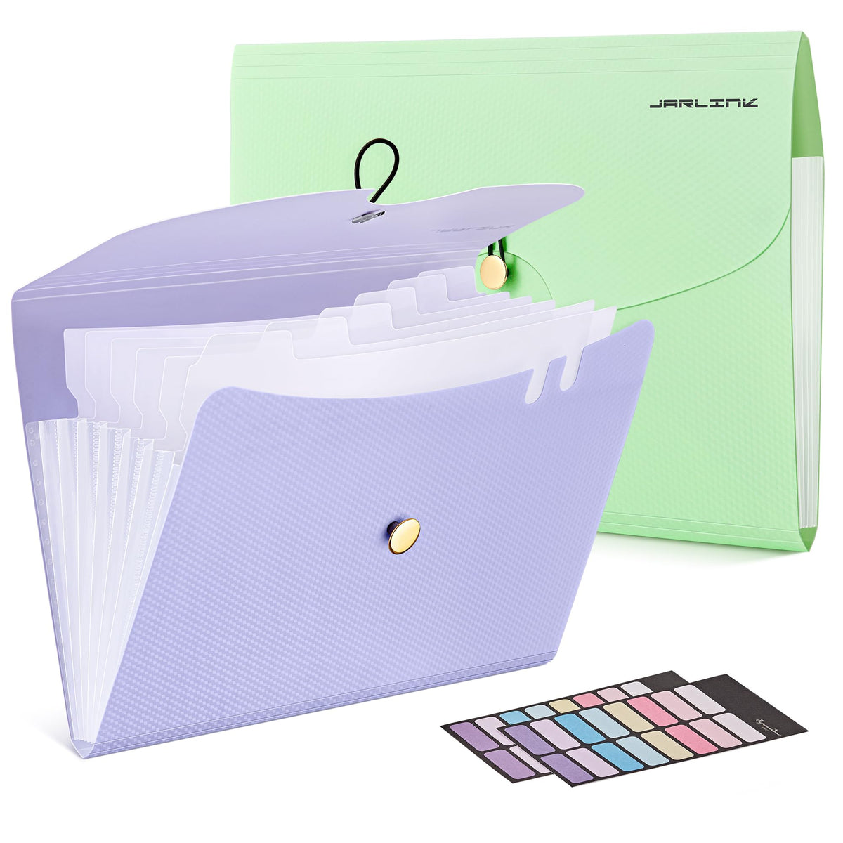 JARLINK 7 Pockets Expanding File Folder, A4 Accordion folders, Pink