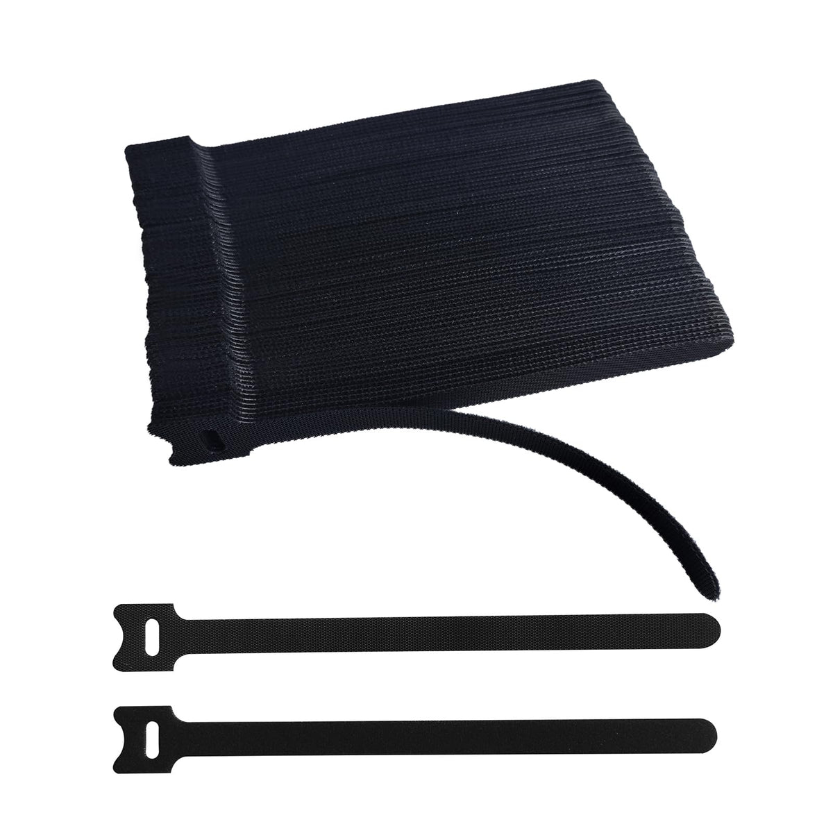200 PCS 8 Inches Black Reusable Cable Ties, Adjustable Cord Straps, Cable Organizer, Cord Wrap and Hook Loop Cords Management,Adjustable Cord Ties