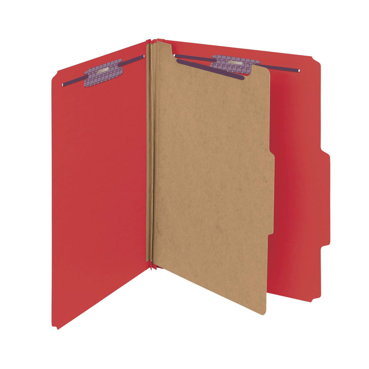 Smead Pressboard Classification File Folder with SafeSHIELD Fasteners, 1 Divider, 2" Expansion, Letter Size, Blue, 10 per Box (13730) (Pack of 1)