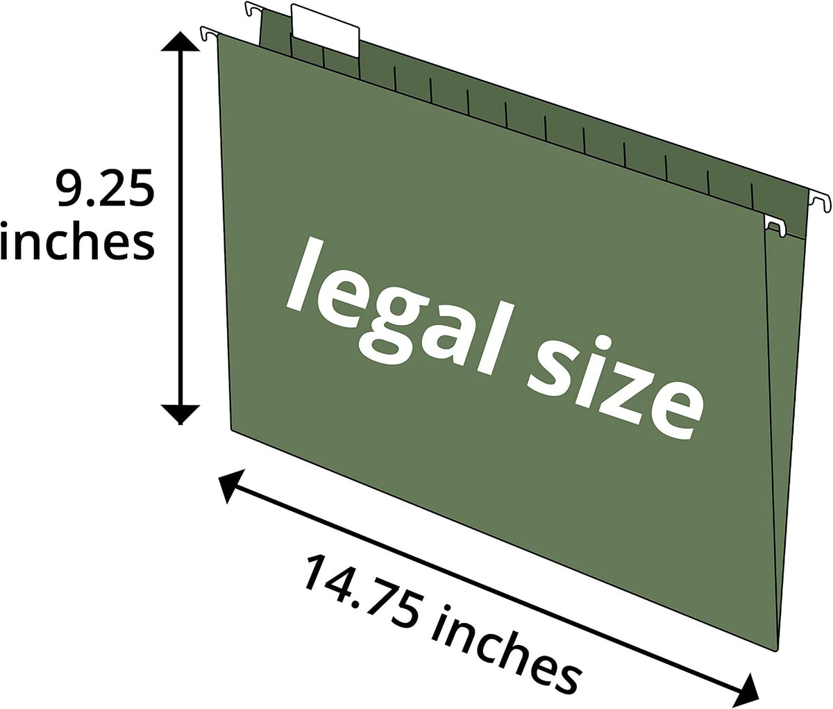 Blue Summit Supplies 50 Legal Size Hanging File Folders, Green