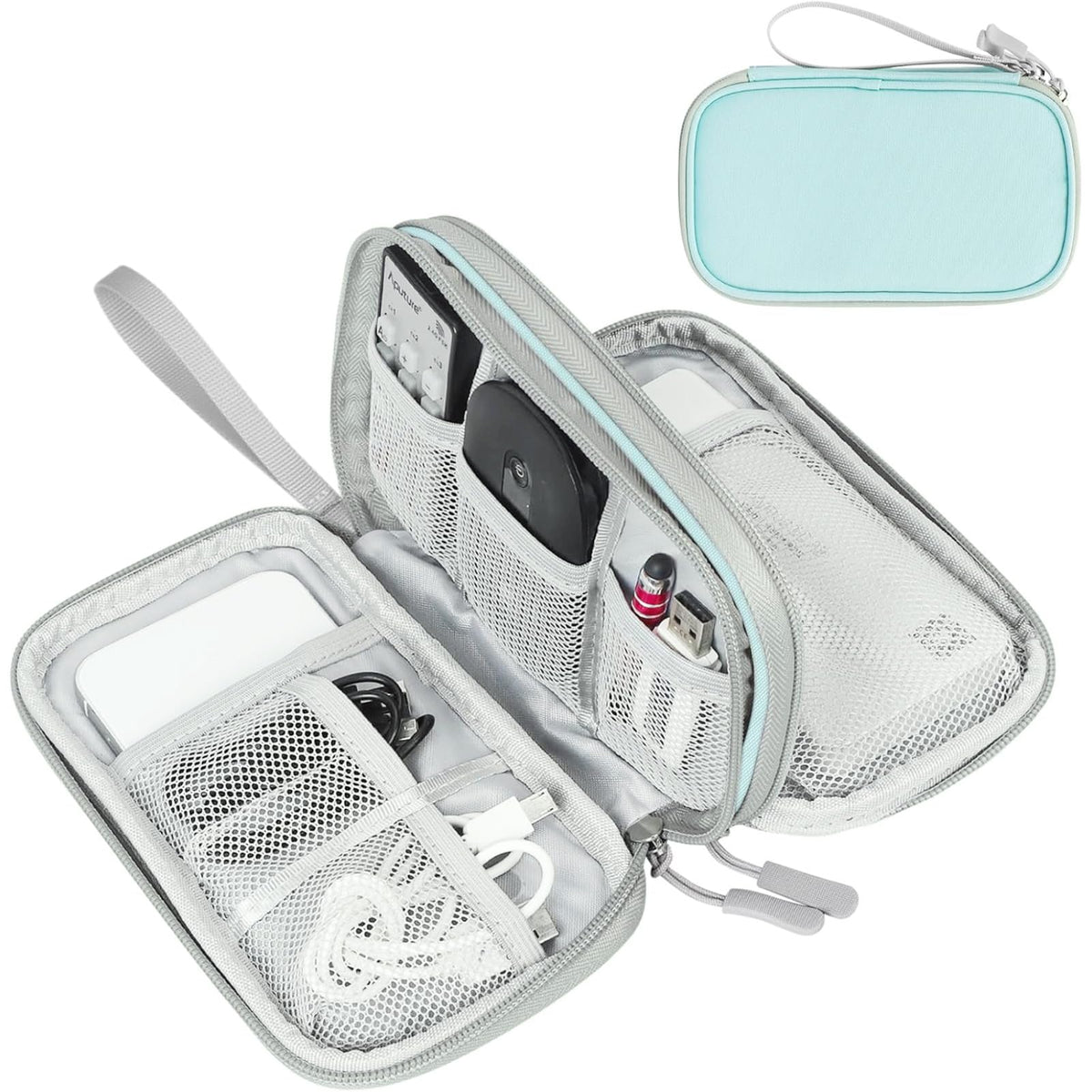 FYY Electronic Organizer, Travel Tech Pouch Bag, Cable Organizer Wine Red
