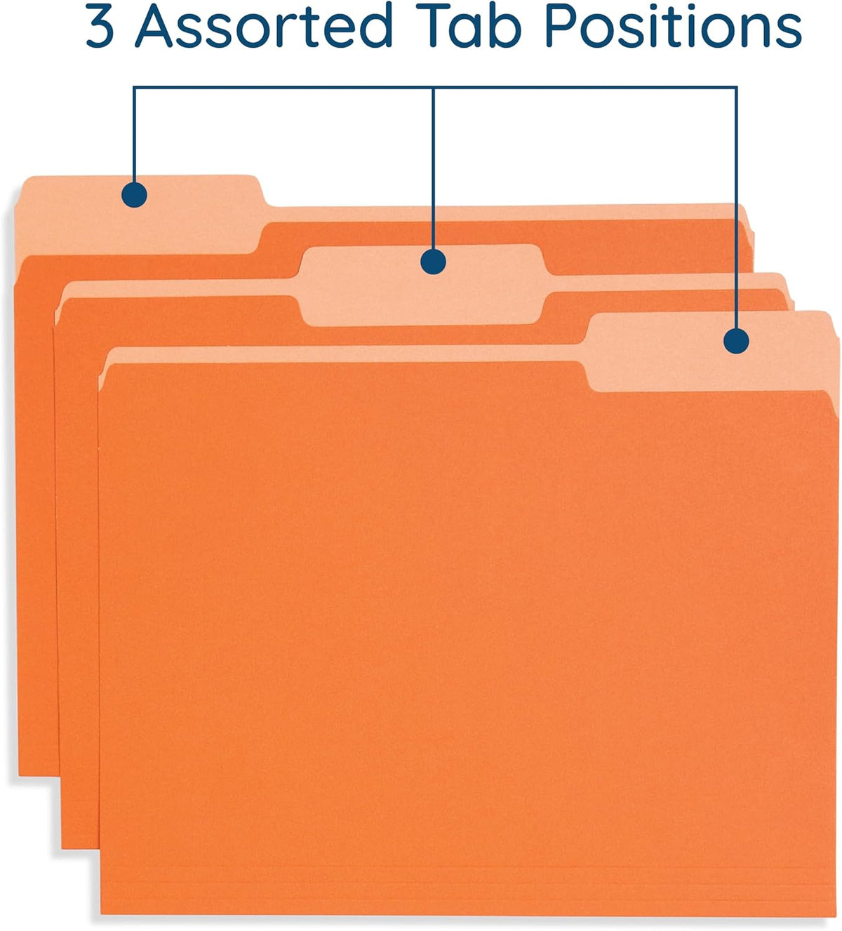 Blue Summit Supplies 100 File Folders, Letter Size, Two-Tone Orange