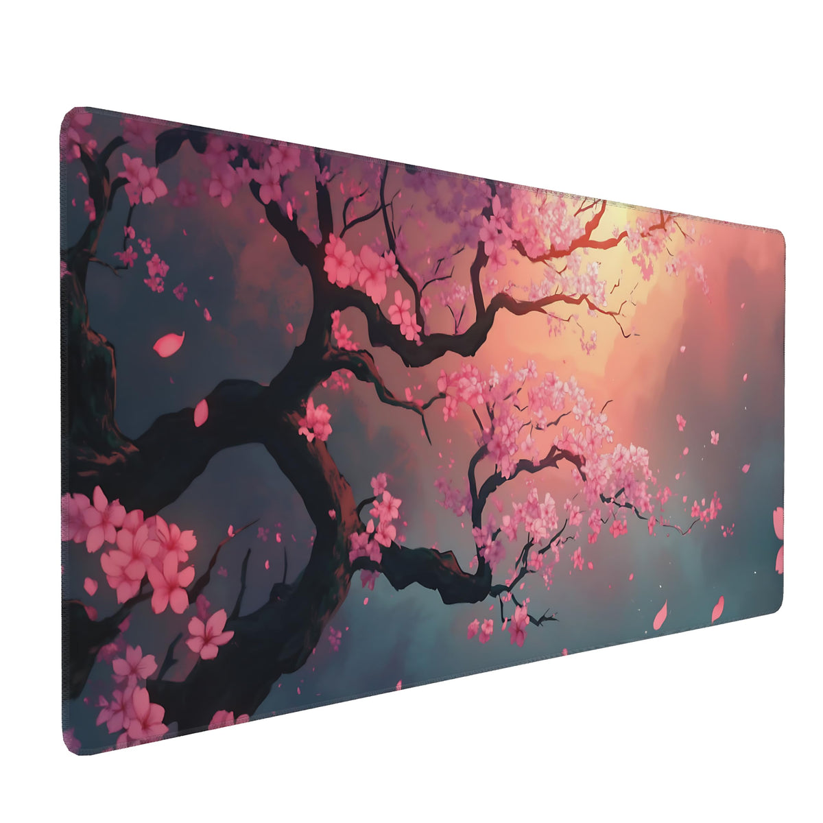 Dark Green Floral XXL Desk Mat, Extra Large Mouse Pad with Anti-Slip Base & Stitched Edges for Women, Aesthetic Desk Pad for Home Office Computer, Keyboard Mat Office Supplies Decor