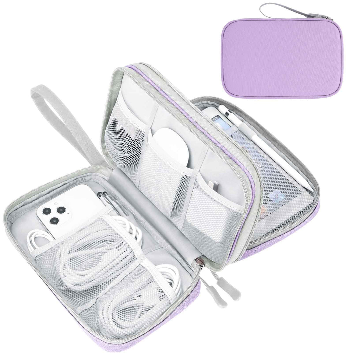 FYY Electronic Organizer, Travel Tech Pouch Bag, Cable Organizer Wine Red