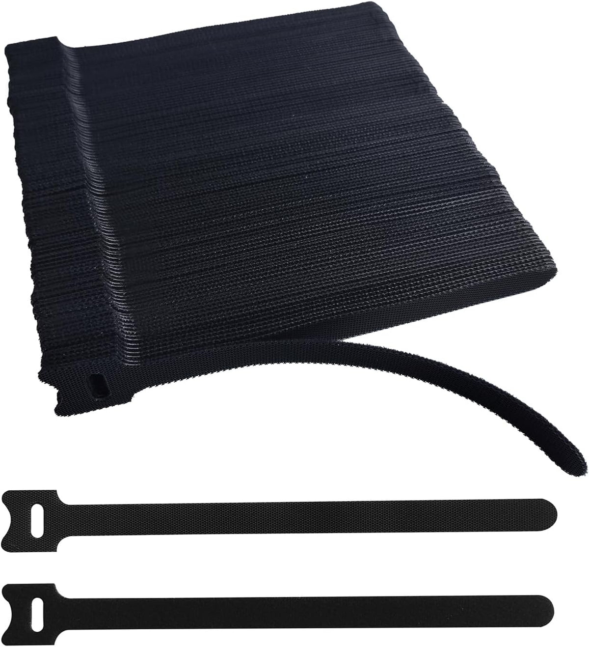 200 PCS 8 Inches Black Reusable Cable Ties, Adjustable Cord Straps, Cable Organizer, Cord Wrap and Hook Loop Cords Management,Adjustable Cord Ties