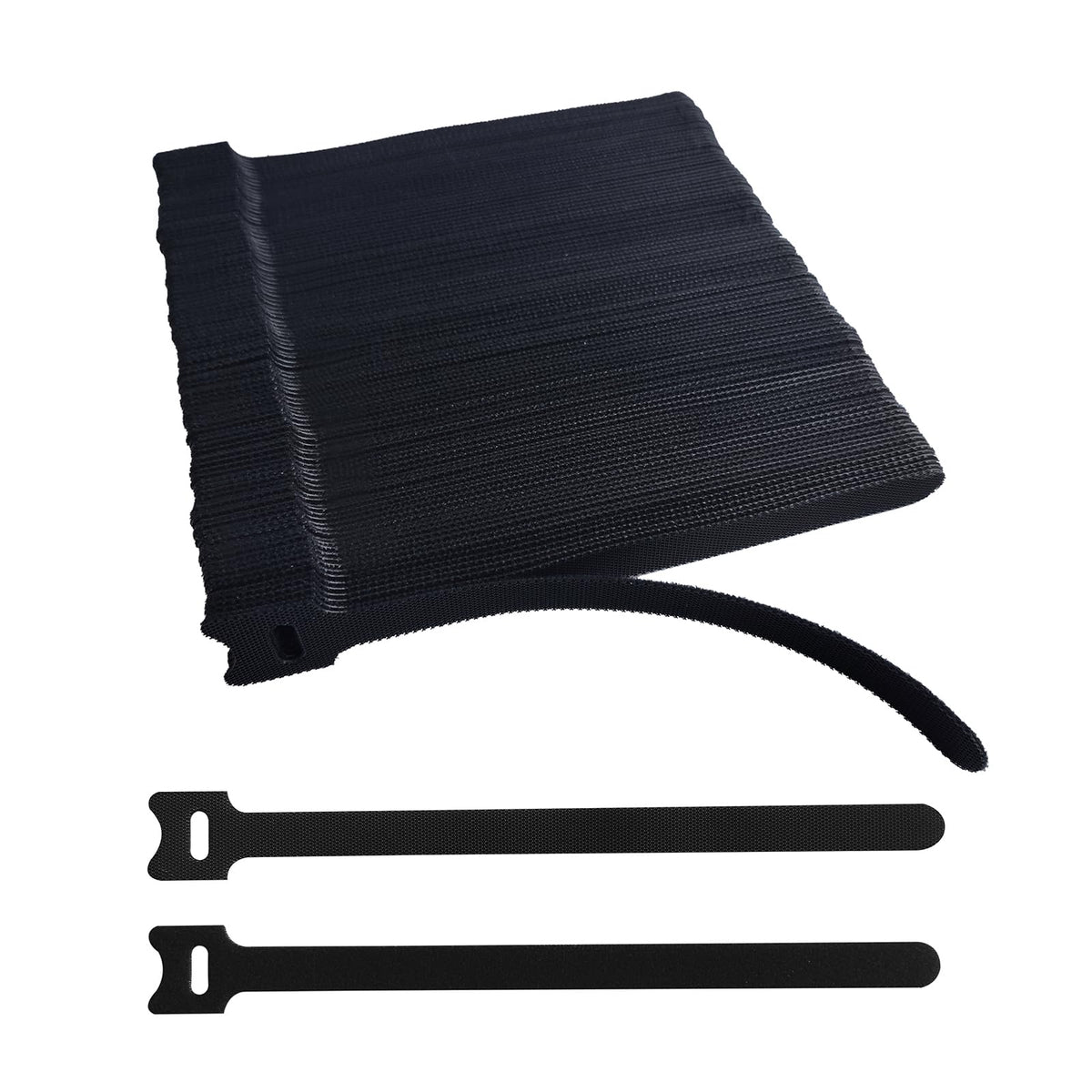 200 PCS 8 Inches Black Reusable Cable Ties, Adjustable Cord Straps, Cable Organizer, Cord Wrap and Hook Loop Cords Management,Adjustable Cord Ties