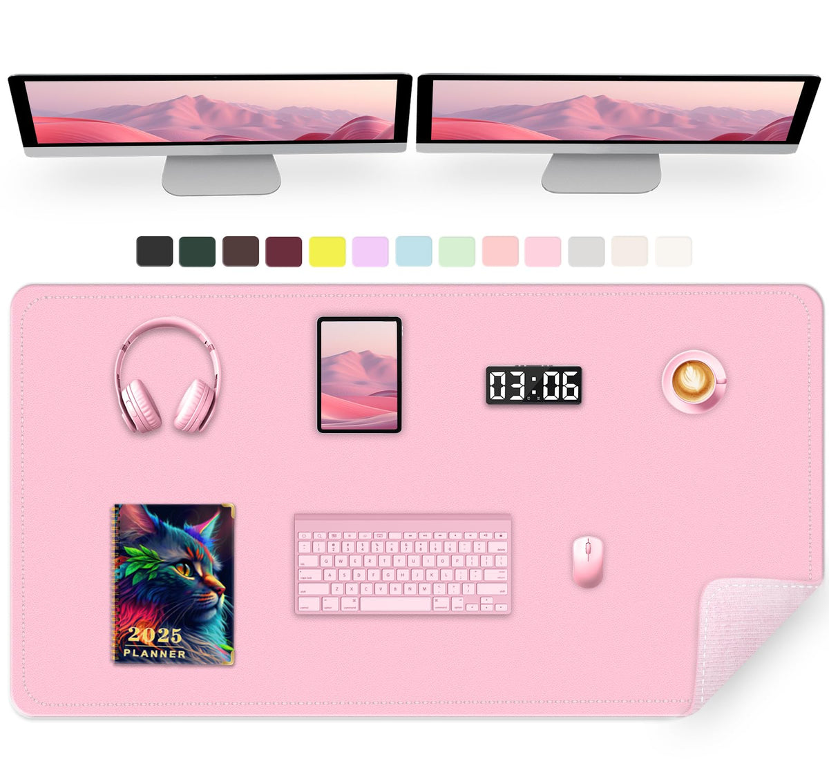 Large Desk Pad, 47.2" x 17" PU Leather Desk Mat for Desktop, Non-Slip Office Desk Mat for Desk, Desk Blotter Pad, Waterproof Computer Pad for Desk, Keyboard Mats for Home & Office (Burgundy)