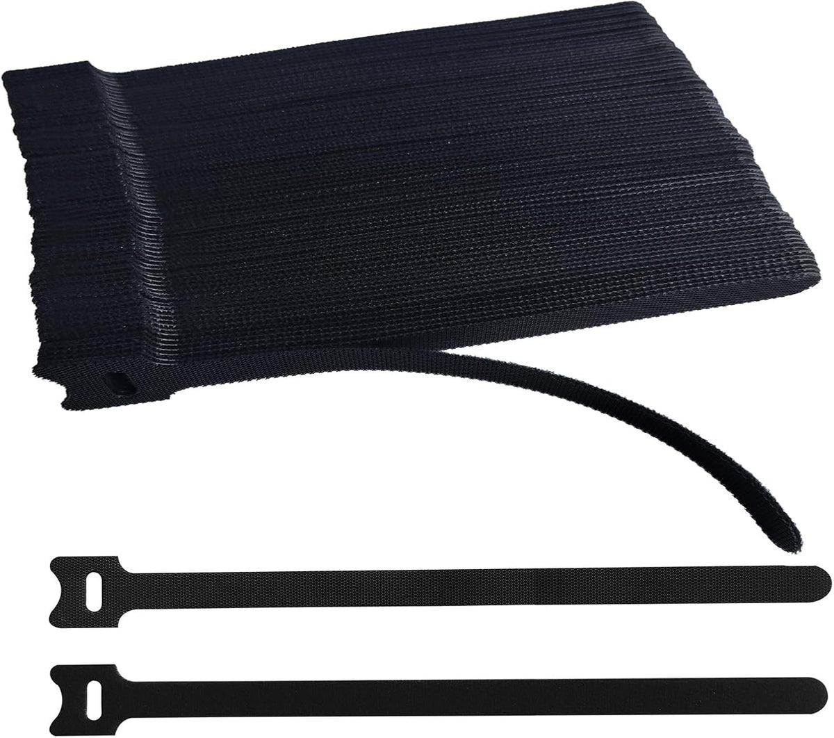 200 PCS 8 Inches Black Reusable Cable Ties, Adjustable Cord Straps, Cable Organizer, Cord Wrap and Hook Loop Cords Management,Adjustable Cord Ties