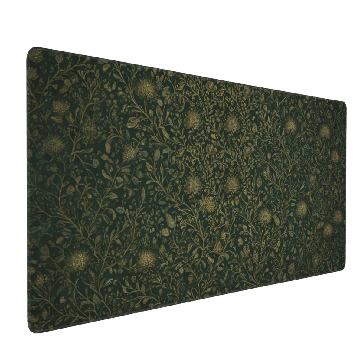 Dark Green Floral XXL Desk Mat, Extra Large Mouse Pad with Anti-Slip Base & Stitched Edges for Women, Aesthetic Desk Pad for Home Office Computer, Keyboard Mat Office Supplies Decor
