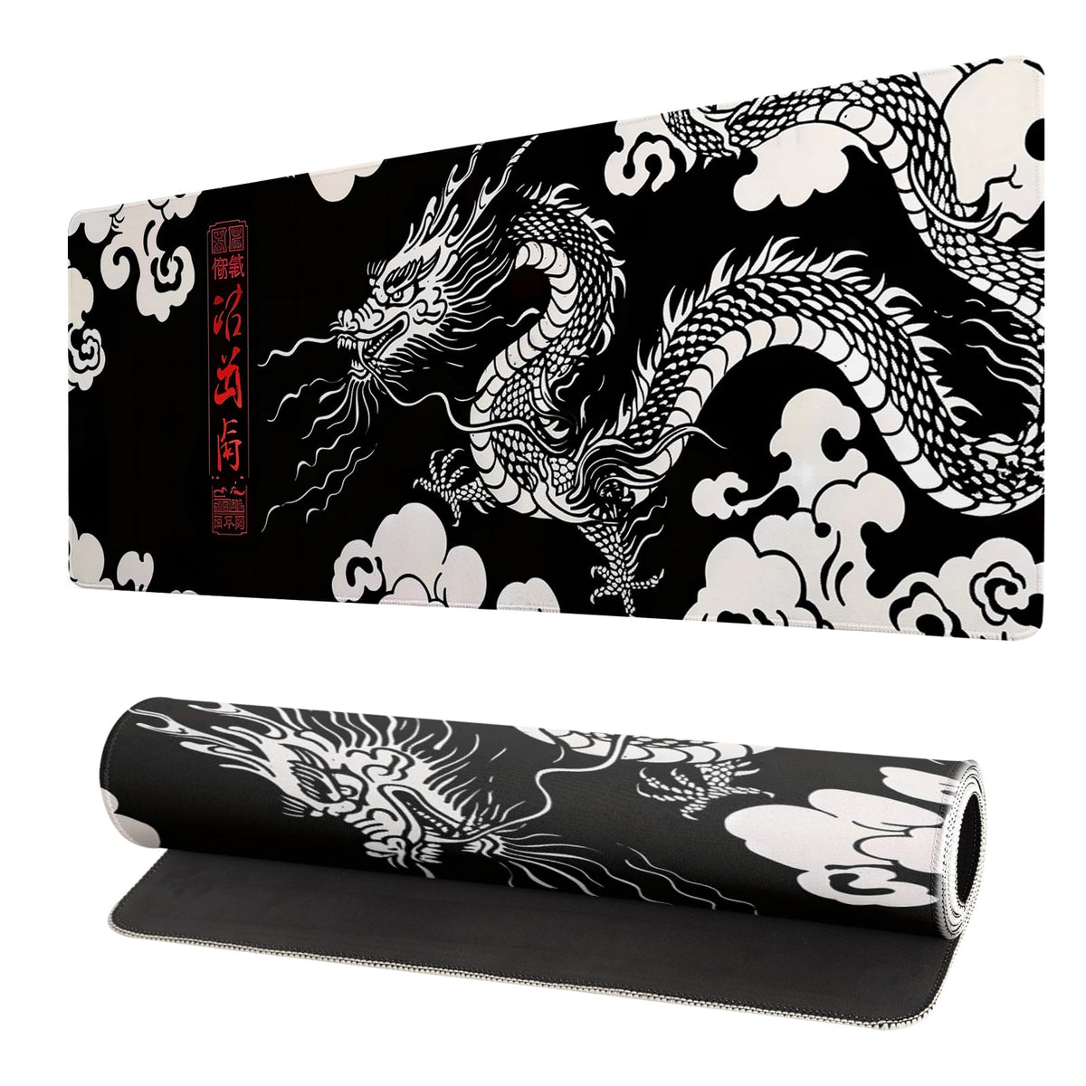 Japanese Mouse Pad, Large Japanese Desk Mat, XL Anime Gaming Keyboard Mat, Non-Slip Rubber Base, Big Extended Desk Protector for Home Office, 31.5”x11.8”