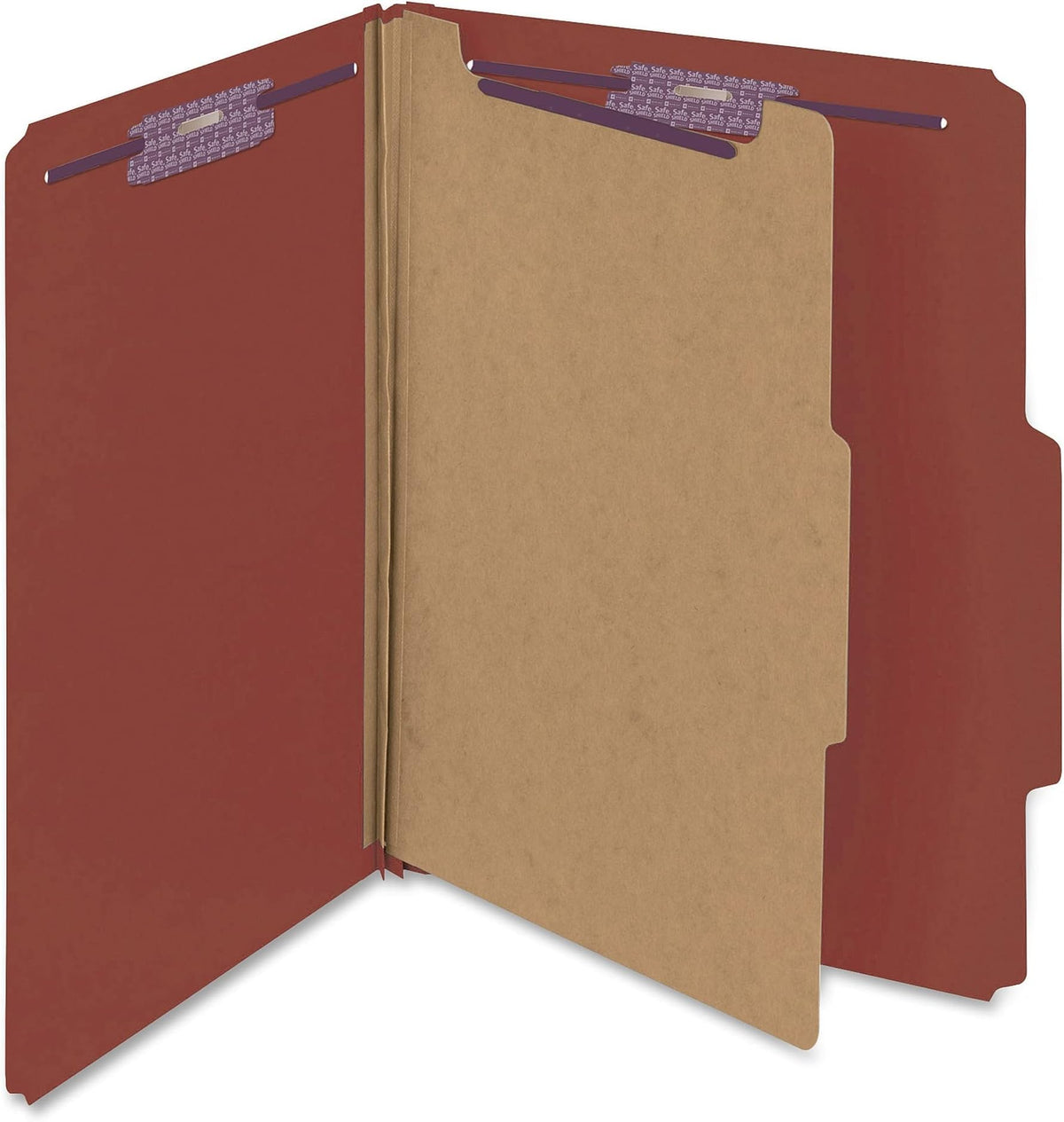 Smead Pressboard Classification File Folder with SafeSHIELD Fasteners, 1 Divider, 2" Expansion, Letter Size, Blue, 10 per Box (13730) (Pack of 1)